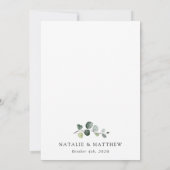 Save The Date Verdure, Feuilles d'Eucalyptus, Mariage botanique (Dos)