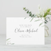 Save The Date Verdure minimale calligraphie simple enregistrer l (Debout devant)