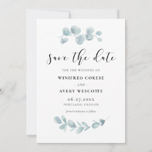 Save The Date Verdure minimaliste aquarelle