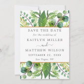 Save The Date Verdure & Or Mariage Élégant Enregistrer La Date (Devant)