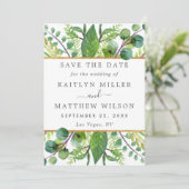 Save The Date Verdure & Or Mariage Élégant Enregistrer La Date (Debout devant)