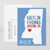 Save the Date -  - Verenigde Staten Aankondigingskaart (Voorkant / Achterkant)