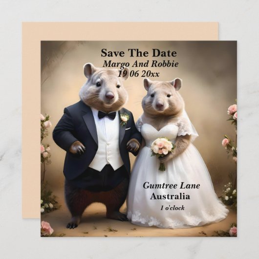 Save The Date "Véritable Amour En Bas : Wombats Tying The Knot (Devant / Derrière)