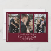 Save The Date Véritable Simplicité 4 | Bourgogne foncé | Mariage (Devant)