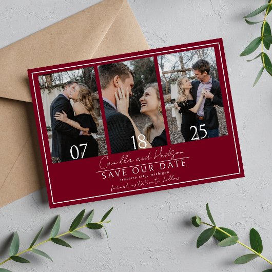 Save The Date Véritable Simplicité 4 | Bourgogne | Mariage