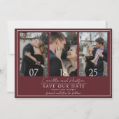 Save The Date Véritable Simplicité 4 | Bourgogne Profond | Maria (Devant)
