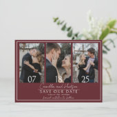 Save The Date Véritable Simplicité 4 | Bourgogne Profond | Maria (Debout devant)