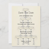 Save The Date Verres à Champagne Mariage (Dos)