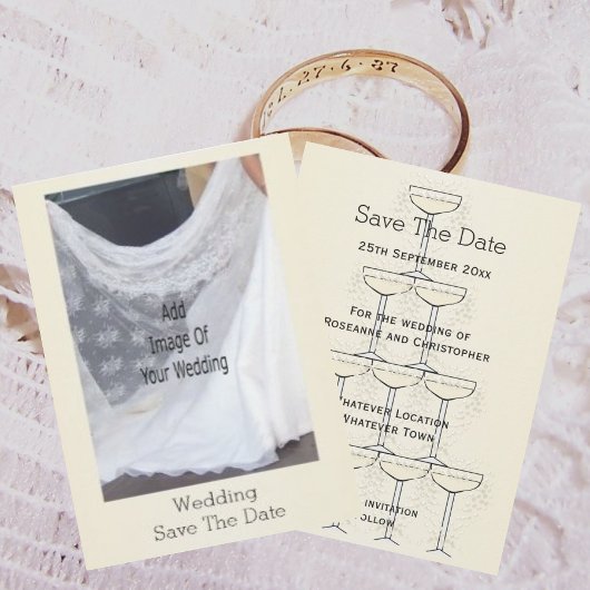 Save The Date Verres à Champagne Mariage