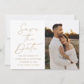 Save The Date Version Gold Script 2 Photo (Devant)