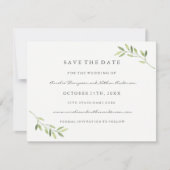 Save The Date Vert Aquarelle Leaf Mariage Enregistrer La Date (Devant)