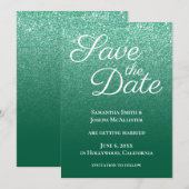 Save The Date Vert Chasseur Dégradé Moderne (Devant / Derrière)