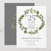 Save The Date Vert de la forêt 25e anniversaire (Devant / Derrière)