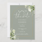 Save The Date Vert doré Arche Photo Sage Vert Mariage (Devant)