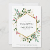 Save The Date Vert doré sur blanc | Vacances photos géométriques (Dos)