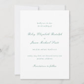 Save The Date Vert émeraude élégant mariage propre (Devant)