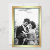 Save The Date Vert émeraude Marbre Or Photo Mariage (Dos)