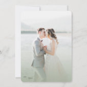 Save The Date Vert feuille simple avec script et Mariage photo (Dos)
