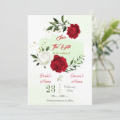 Save The Date vert floral blanc rouge (Debout devant)