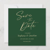 Save The Date Vert minimaliste moderne mariage élégant (Devant)
