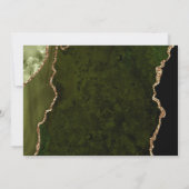 Save The Date Vert olive Agate Écriture Mariage Date à retenir (Dos)