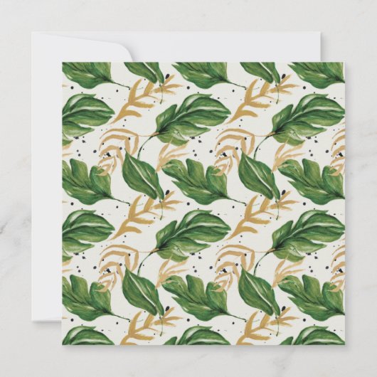 Save The Date Vert & Or Aquarelle Mariage Tropical Enregistrer L (Dos)