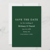 Save The Date Vert photo simple moderne (Dos)