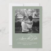 Save The Date Vert sage | Italien Elegance Two Photo QR Code (Devant)