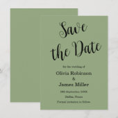 Save The Date Vert sauge Mariage décontracté (Devant / Derrière)