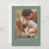 Save The Date Vert Simple Calligraphie Script Moderne Quatre Pho (Dos)