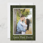 Save The Date Vert Simple Rustique Photo Enregistrer La Date (Devant)