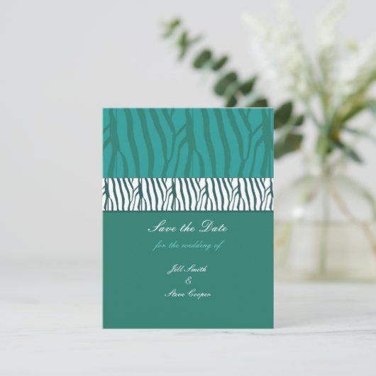 Save The Date Vert turquoise Enregistrer la date (Debout devant)