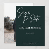 Save The Date Vert Vert-de-gris Enregistrer La Date (Devant / Derrière)