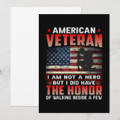 Save The Date Vétérinaire Américain Je Ne Suis Pas Un Héros (Devant / Derrière)