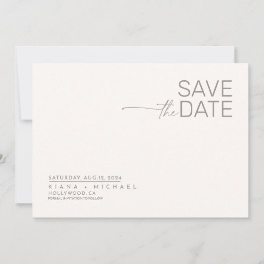 Save The Date Vibes du désert Mariage ivoire horizontal H ID1019 (Devant)