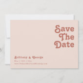 Save The Date Vibes rétro simples | Horizontal rose vif (Devant)