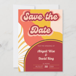 Save The Date Vibes super Retro Mariage Vintage Enregistrer la d