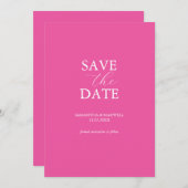 Save The Date Vibrant Fuchsia Rose Enregistrer la date Invitatio (Devant / Derrière)