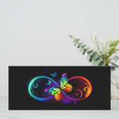 Save The Date Vibrant infinity with rainbow butterfly on black (Debout devant)