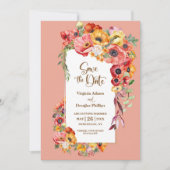 Save The Date Vibrant Peach Mariage Enregistrer la date (Devant)