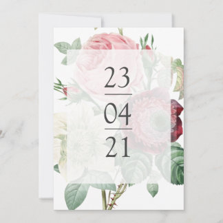 Save The Date Victoria, floral, botanique vintage enregistrer la