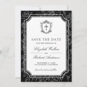 Save The Date Victorian Black Catholic Wedding (Devant)