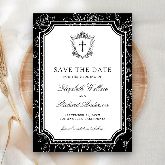 Save The Date Victorian Black Catholic Wedding