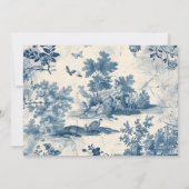 Save The Date Victorian Dusty Blue French Toile Mariage (Dos)
