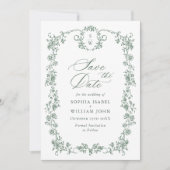 Save The Date Victorian Ornate Grace QR code Mariage Photo (Devant)