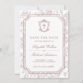 Save The Date Victorian White and Dusty Rose Catholic Wedding (Devant)