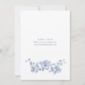Save The Date Victorien Ornate Grace Floral Dusty Mariage bleu (Dos)