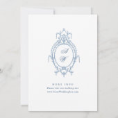 Save The Date Victorien Ornate Grace Floral Dusty Mariage bleu (Dos)