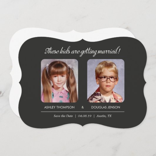 Save The Date Vieux Photo Enregistrer les dates Embrassage Die-C (Devant / Derrière)