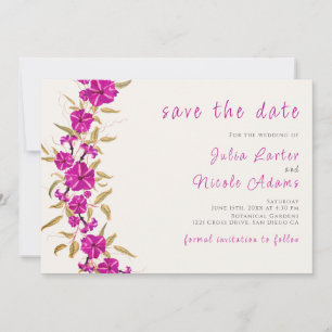 Save The Date Vigne à trompette sauvage violette Jardin de fleur